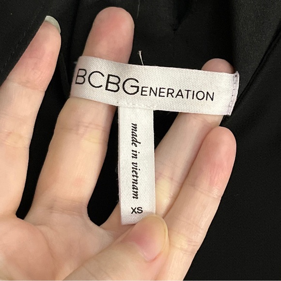 BCBGeneration Black Maxi Dress Chiffon Ruffle Spaghetti Strap Bridesmaid Sz XS - Picture 11 of 14